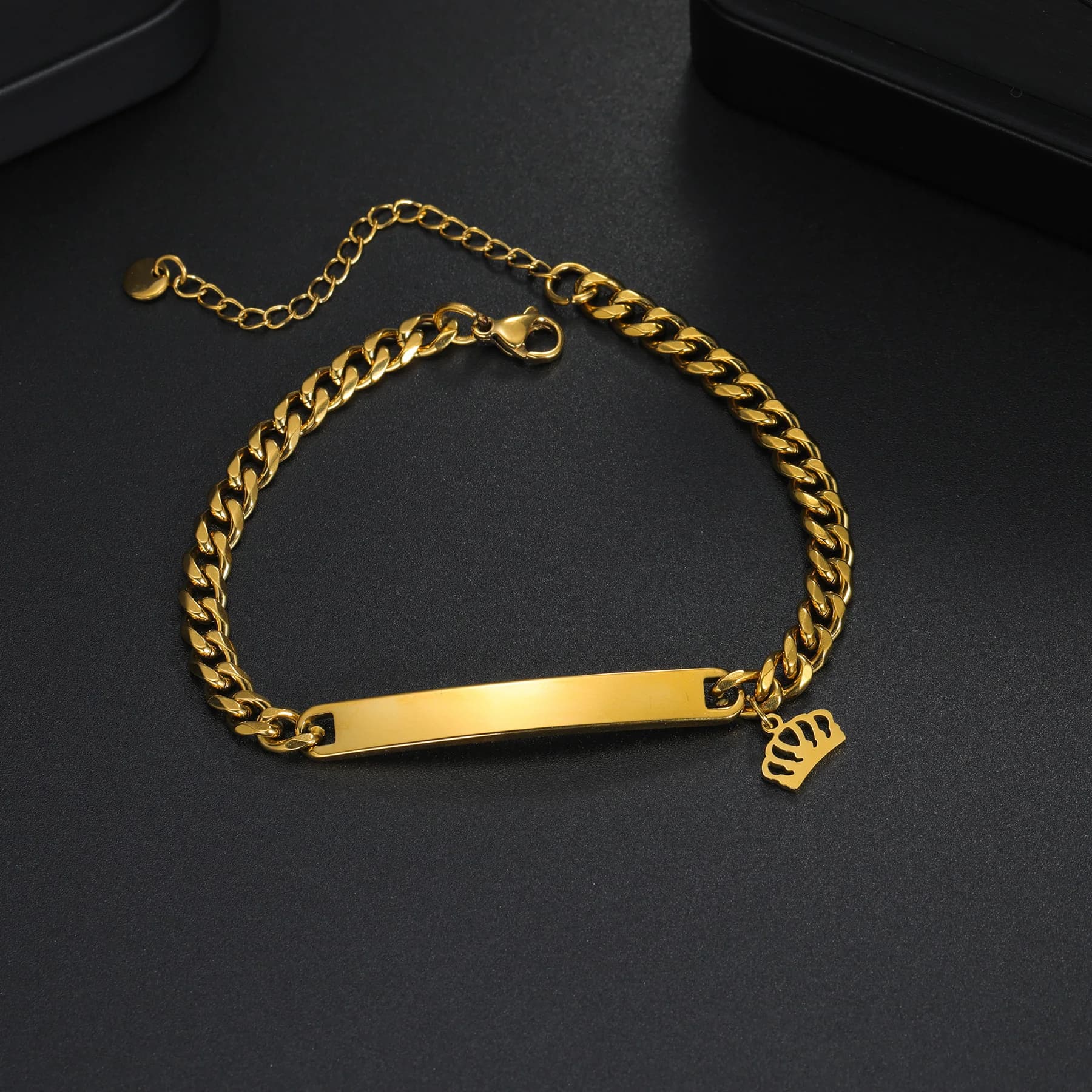 Ensemble de bijoux Punk pour hommes et femmes, collier et Bracelet avec nom personnalisé, ensemble p
