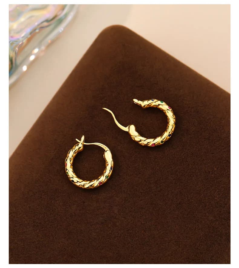 Amaiyllis-Boucles d'Oreilles Clips Arc-en-Ciel Colorés pour Femme, Bijoux Cercle Piercing, Argent St