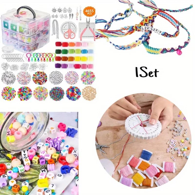 Ensemble d'accessoires de bijouterie DIY 4655 pièces/1 ensemble, perles en lettres, matériel pour la