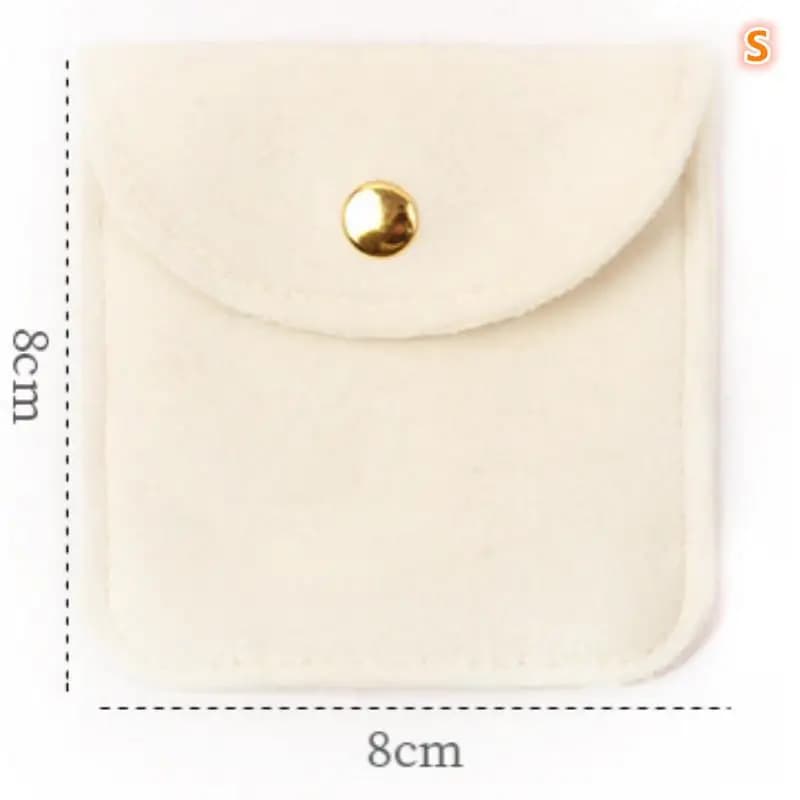 Pochette à bijoux en velours doux avec bouton-pression, sac d'emballage pour bijoux, sac cadeau de m