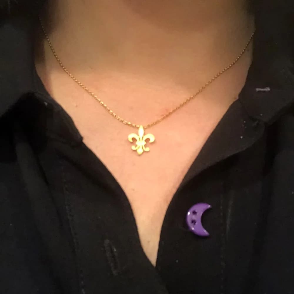 Collier Fleur De Lis en acier inoxydable, fleur, lys, Saint Nicolas, pendentif Lotus, collier De roy