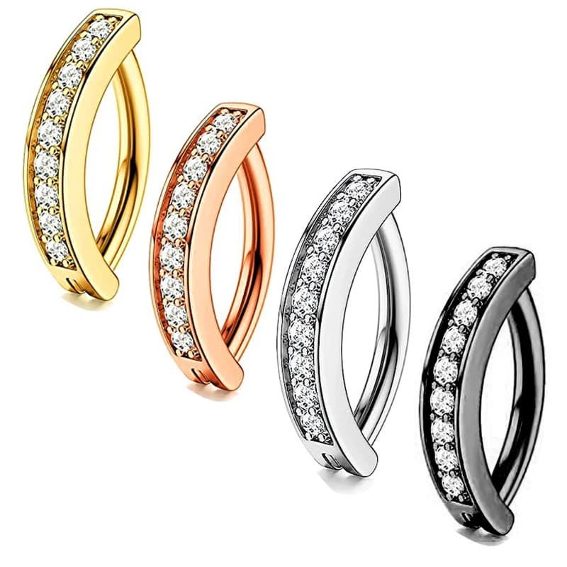 Piercing Nombril Plaque Argent pour Femme, Anneau Ventre Simple, Document Or, Piercing Nombril, Bijo