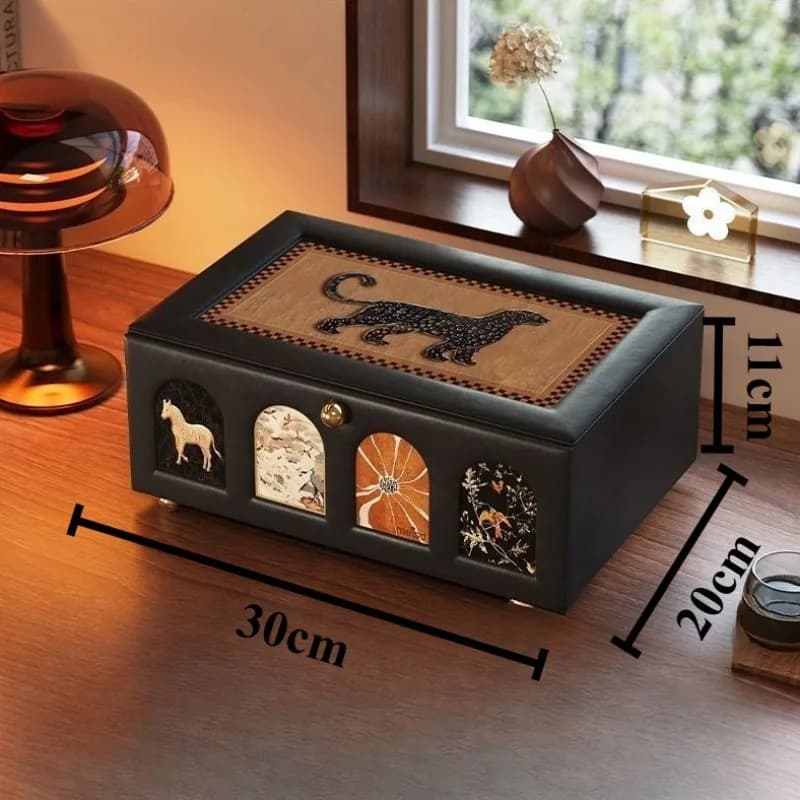 Boîtes à bijoux en cuir, boîtes de rangement de luxe, boucles d'oreilles, colliers, bagues, boîte d'