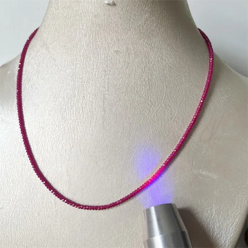Collier rares facettes en rubis rouge, 2x3MM, pierres précieuses de petite taille, Bijoux en pierre 