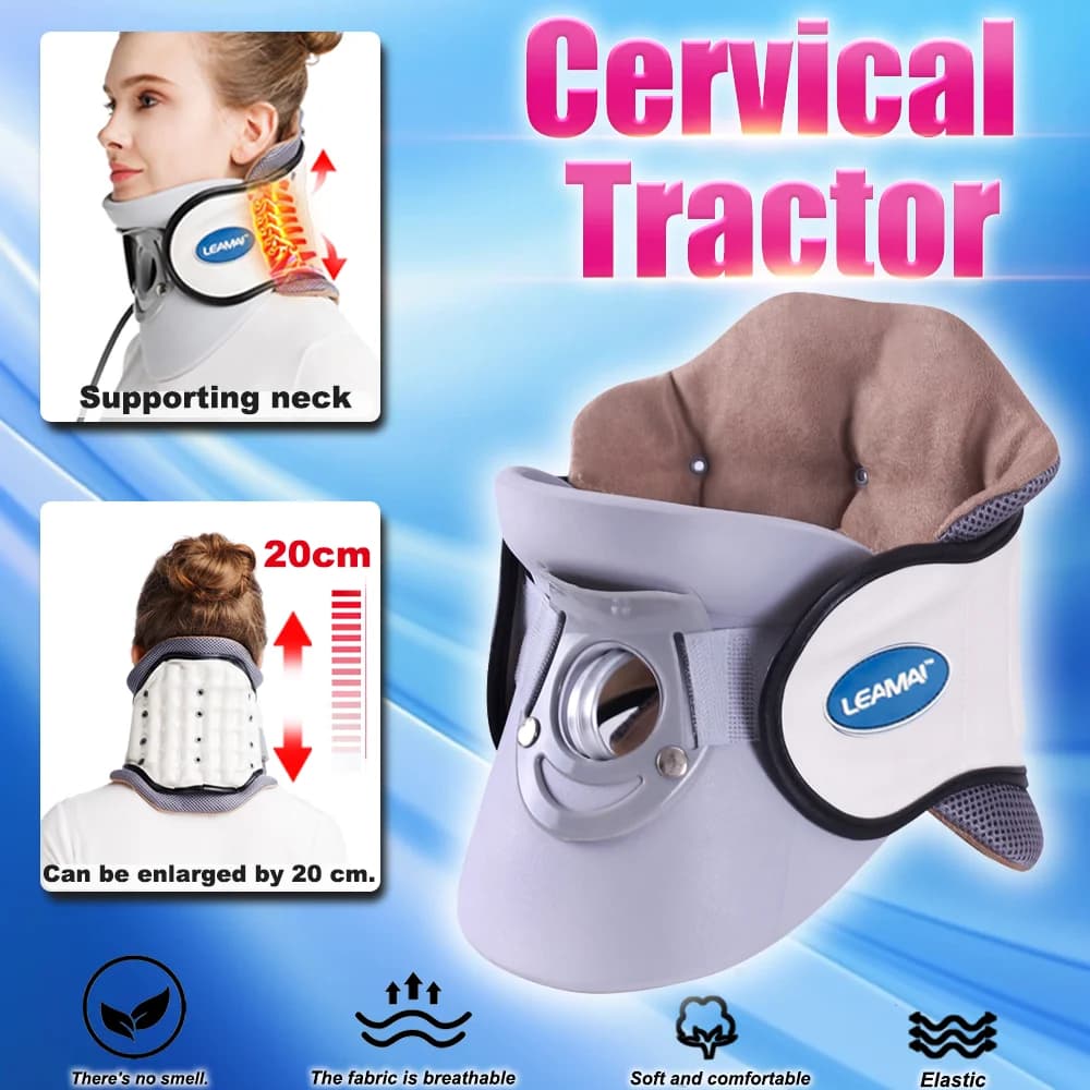 Collier Cervical Inflatable Traction Nu Soutien Médical Alignement Colonne Vertébrale Soulagement Do
