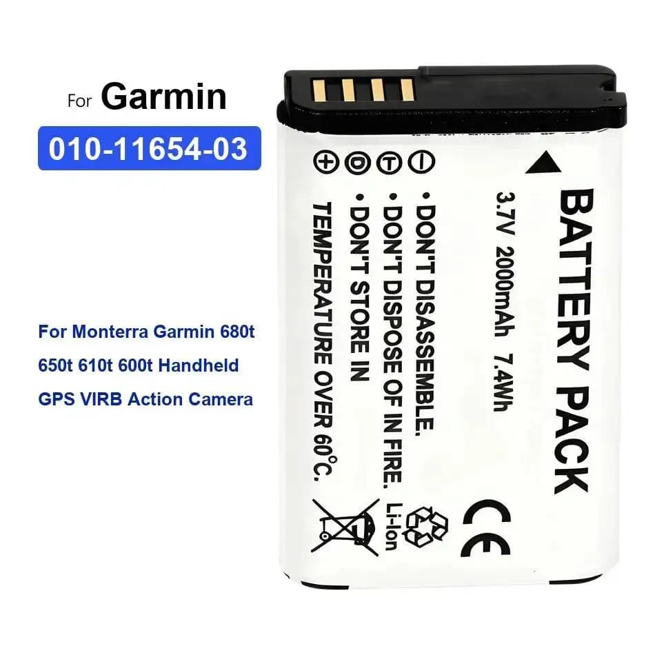 Batterie 010-11654-03 pour Garmin Alpha 100 200 200I 300I Montana 600 610 650 680 Monterra Virb Elit