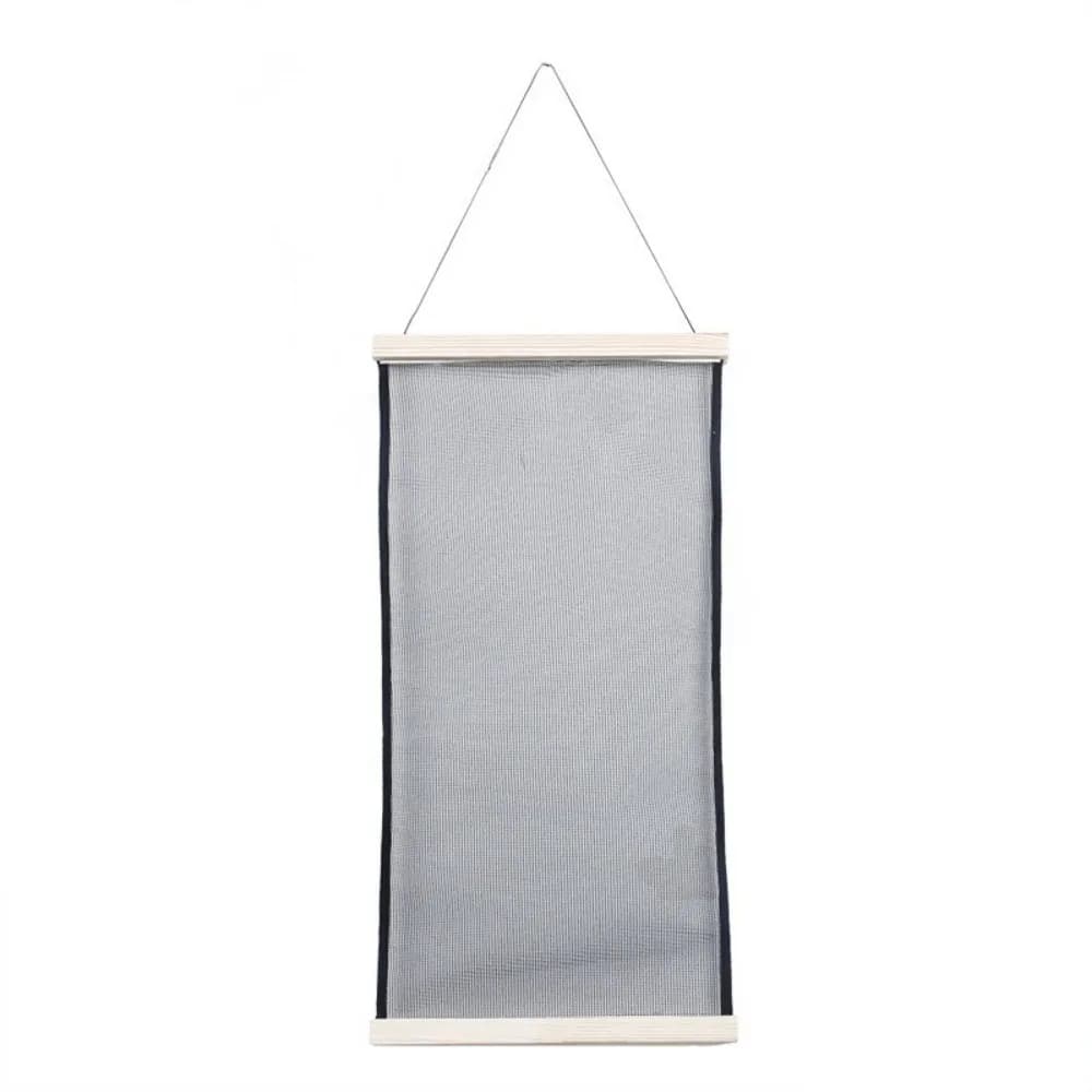 Support de rangement suspendu pour bijoux en bois avec grille en maille grande capacité, présentoir 