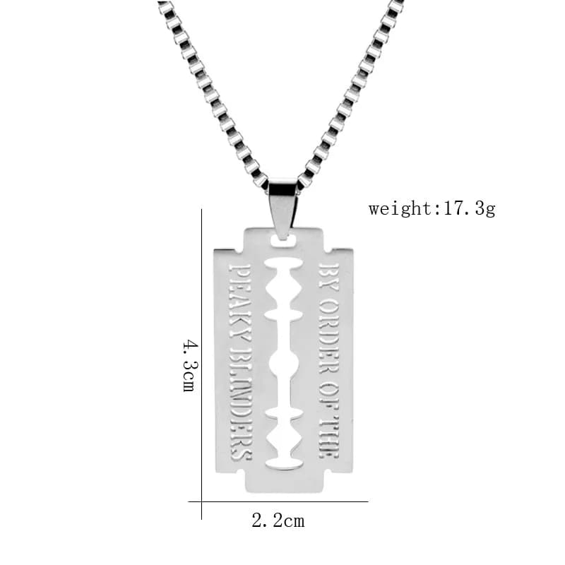 Colliers de lame de rasoir en acier inoxydable, bijoux de film de Style Peaky Blinders, pendentifs d
