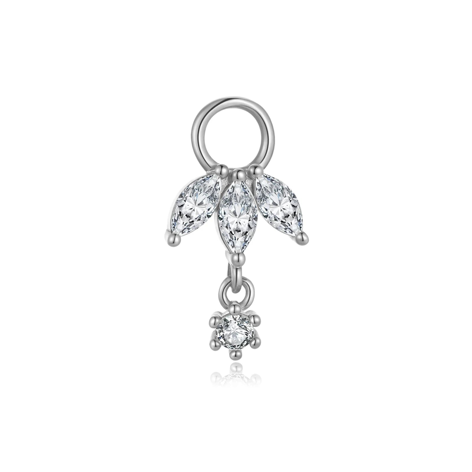ANDYWEN Boucles d'oreilles pendantes en argent sterling 925 avec zircon scintillant en forme de marq