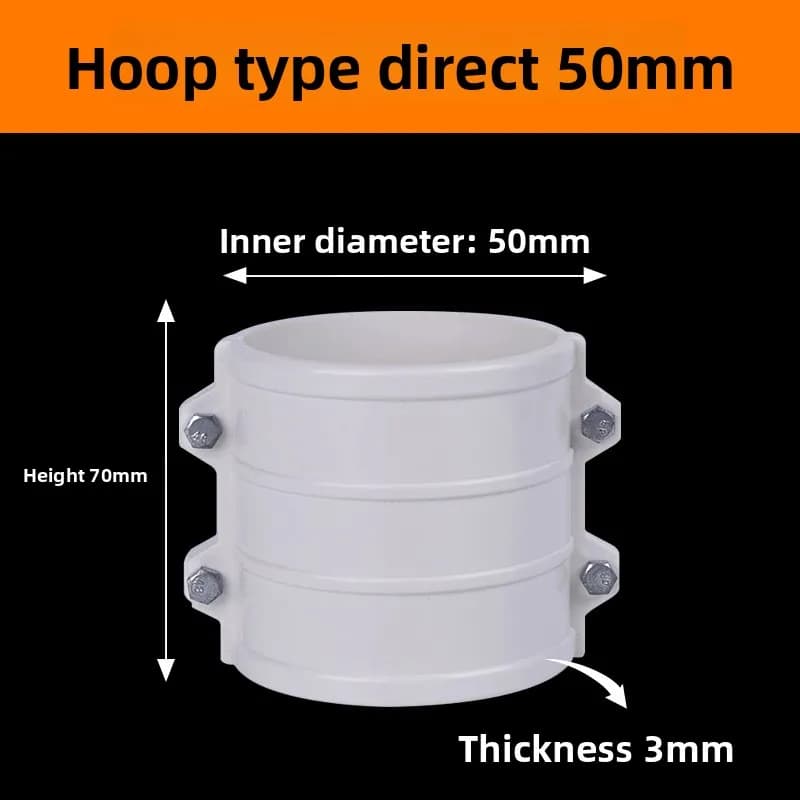 Raccord de tuyau de vidange en PVC, Type de serrage, réparation de Joint rapide, Joint Haff 50mm/75m
