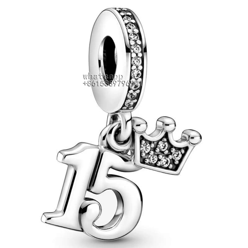 Pendentif Disney en argent Sterling 925, perles blanches en forme de Stitch, adaptées aux bracelets 