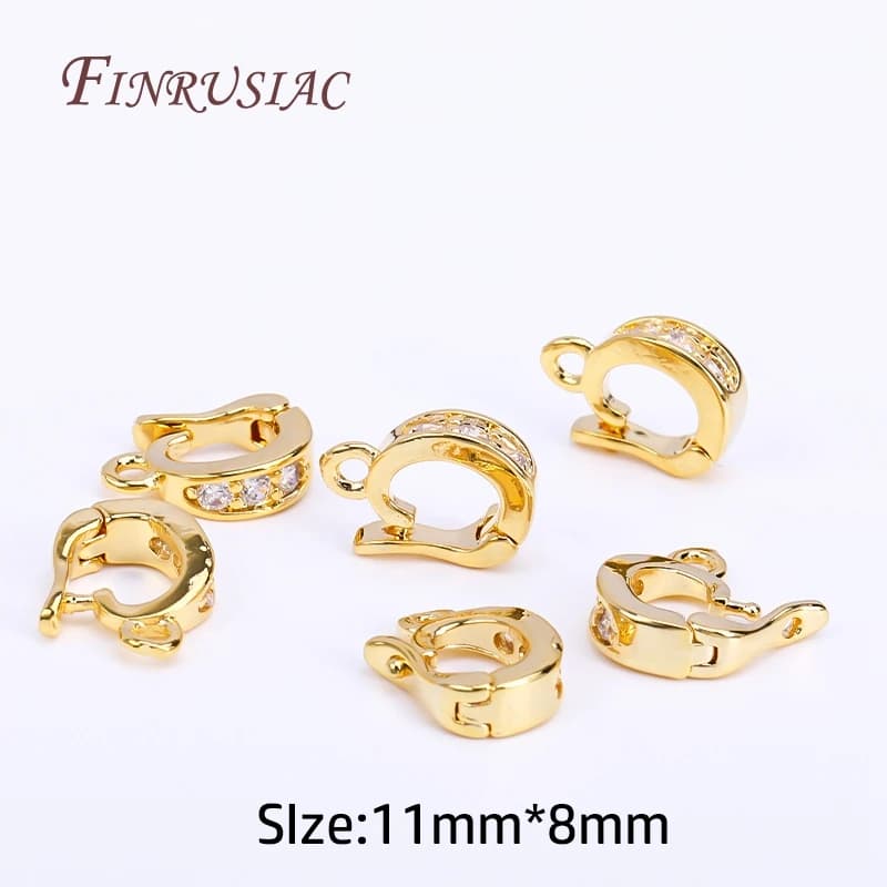 Fermoirs de rehausseur de pendentif articulé en laiton plaqué or 18 carats, incrustation de métal en