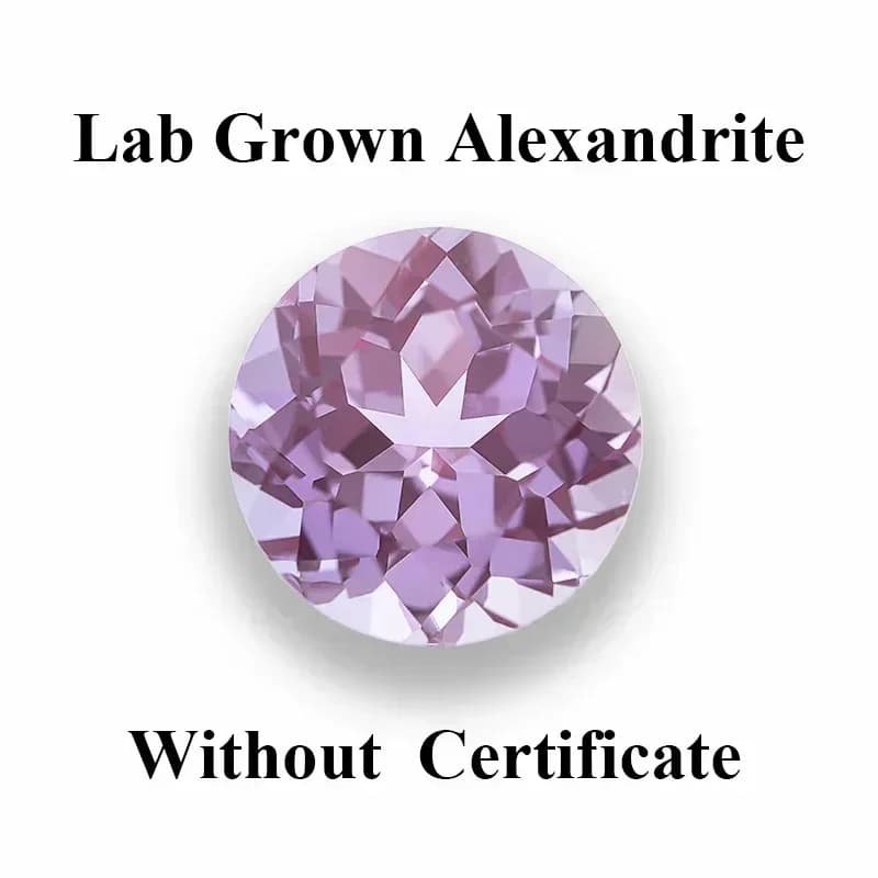 Perles de charme en alexandrite cultivée en laboratoire, forme ronde, couleur violette, sélectionnab