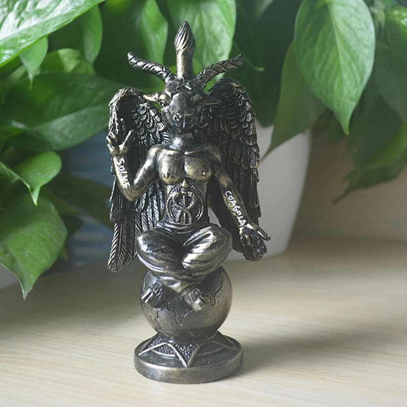 Baphomet Divine chèvre de Mendes Statue église de Satan sabbatique chèvre idole Baphomet résine sata
