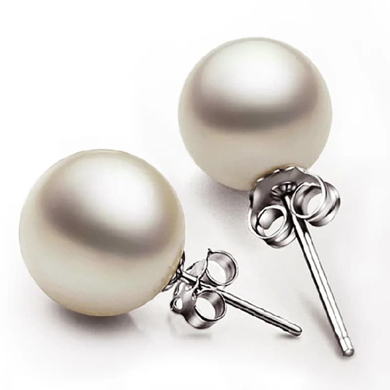 Boucles d'oreilles en argent Sterling 925 pour femmes, perles de 6 à 12MM, bijoux de charme à la mod