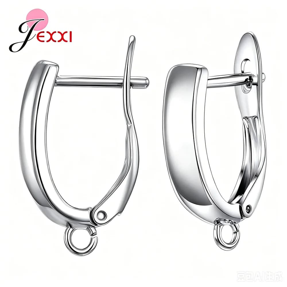 Boucles d'oreilles couleur argent Sterling 925 véritable, résultats pour bricolage, accessoire de bi