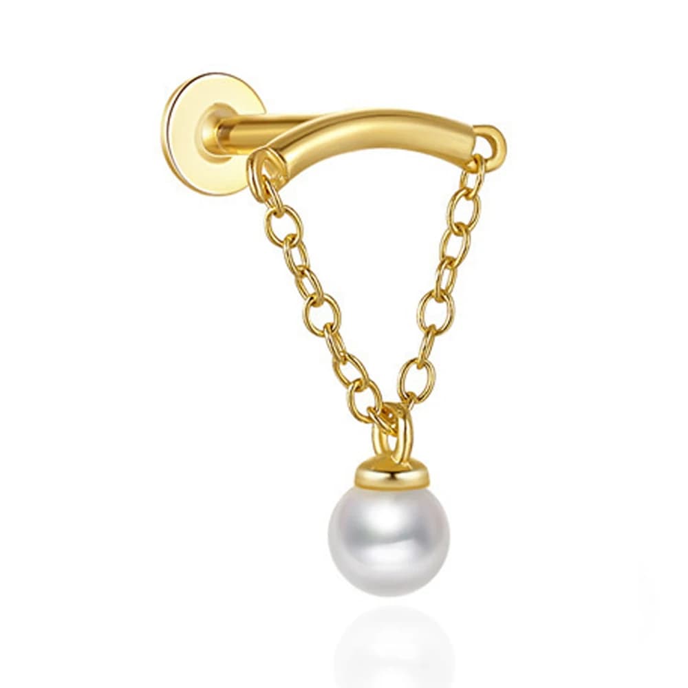 1 pièce Boucle d'oreille piercing hélicoïdal flottante, style INS, avec pendentif couronne goutte d'