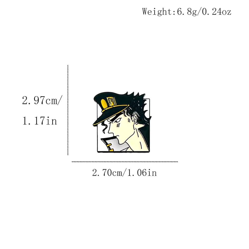 JoJo's Bizarre Adventure broches drôles figurine d'anime Kujo Jonathan Joestar Joseph Giorno Badge r
