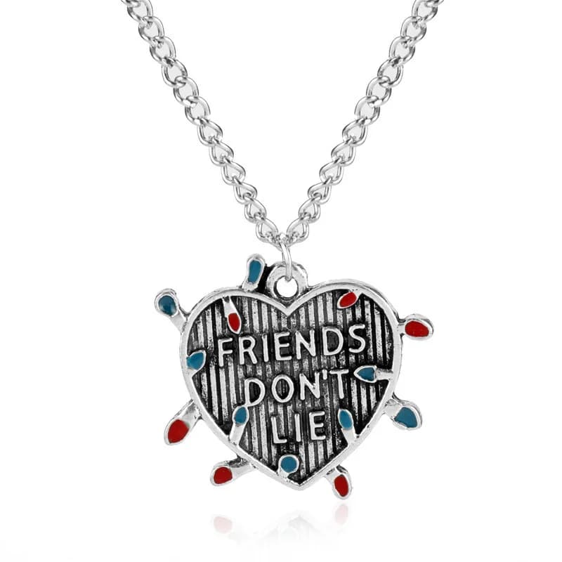 Collier pendentif émail étoile et lampe, bijoux fantaisie inspirés du film « Friends Don't Lie »