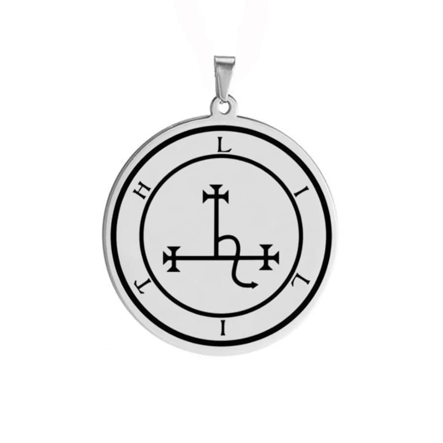 Collier pendentif en acier inoxydable avec sceau Lilith, charme de la déesse de la nuit, sceau de Sa