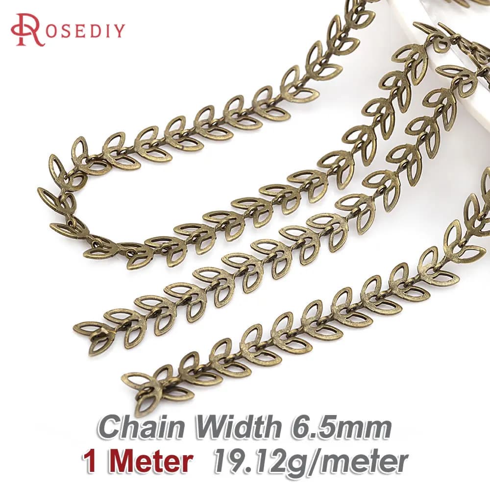 Chaîne de collier en forme de feuille d'arbre en laiton Bronze Antique, couleur or 18K, haute qualit