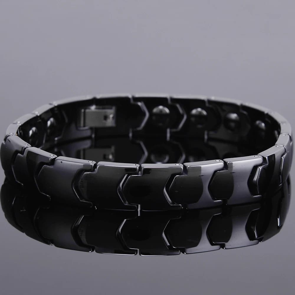 Bracelets en céramique noir et blanc pour hommes et femmes, thérapie magnétique thérapeutique, bijou