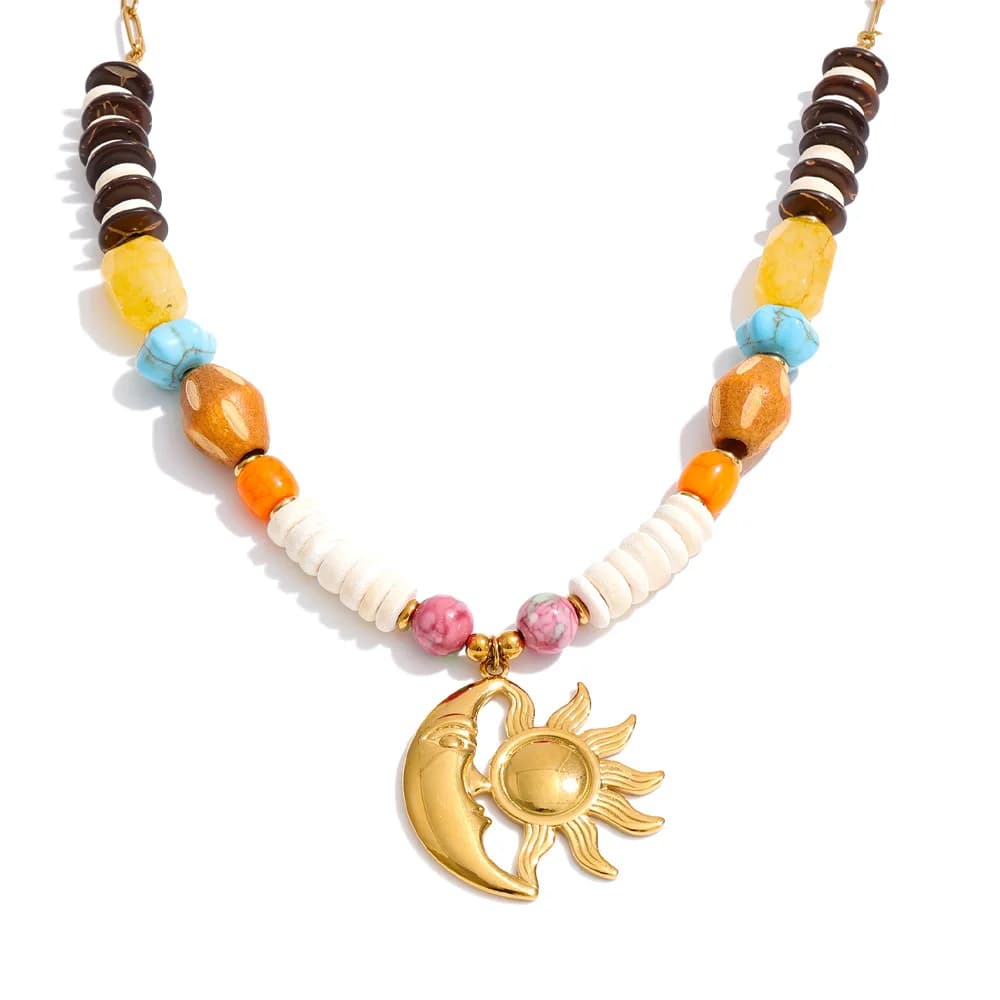 Collier Yhpup, nouvelle arrivée, bijoux faits à la main, pierre naturelle, résine, perles en bois, s