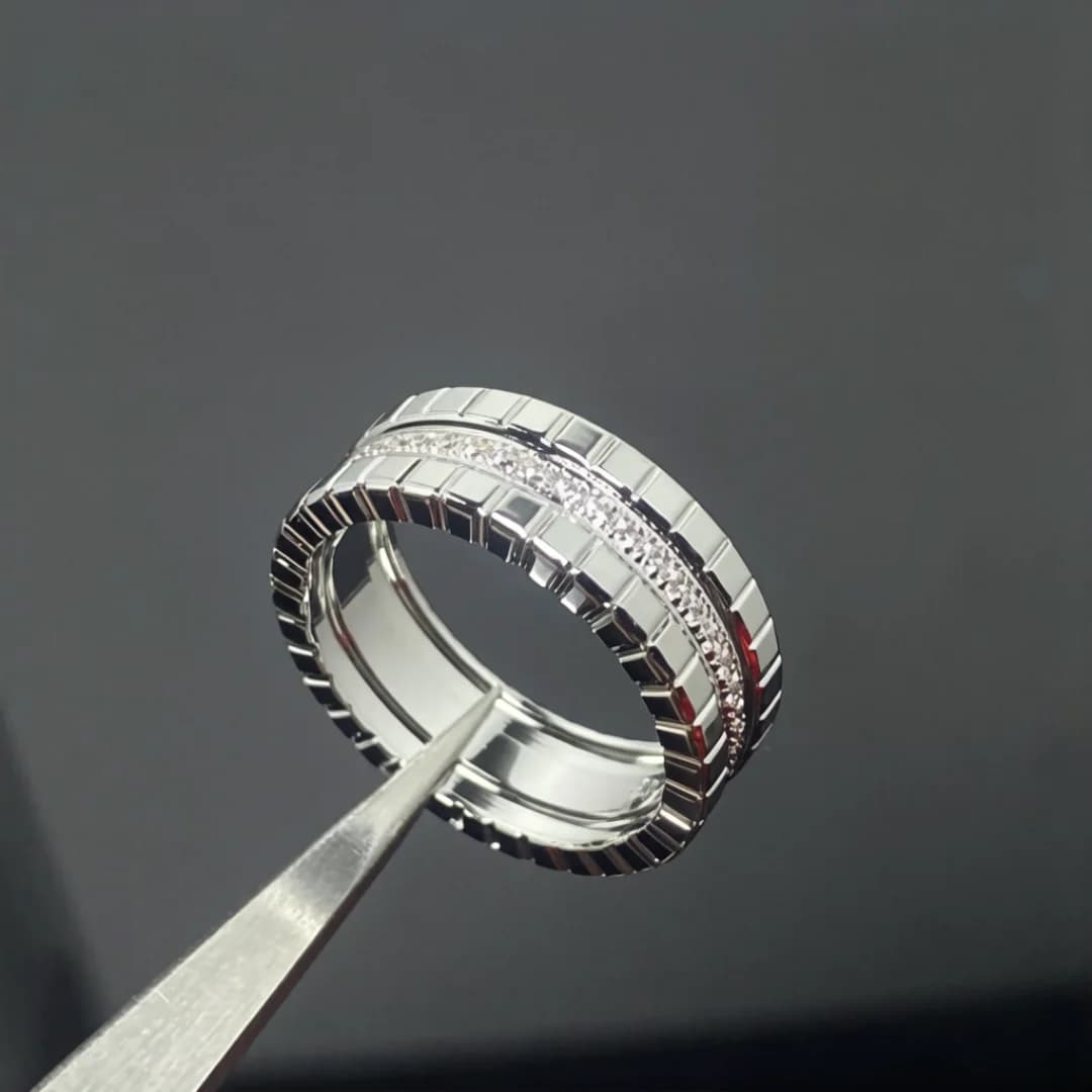 Bague classique en argent 925 plaqué or avec zircon, design bloc de glace, bague de couple tendance,