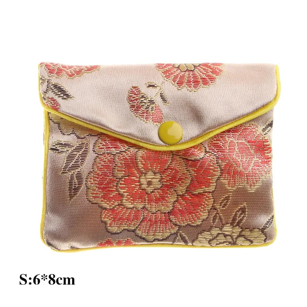 Bracelace perles conteneur Floral Snap boucle faite à la main porte-monnaie portefeuille chinois sac