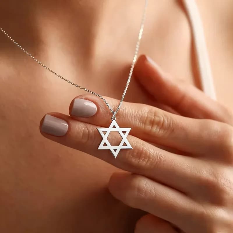 Collier Étoile de David plaqué or 18 carats, pendentif Magen David creux, bijoux juifs pour femmes e