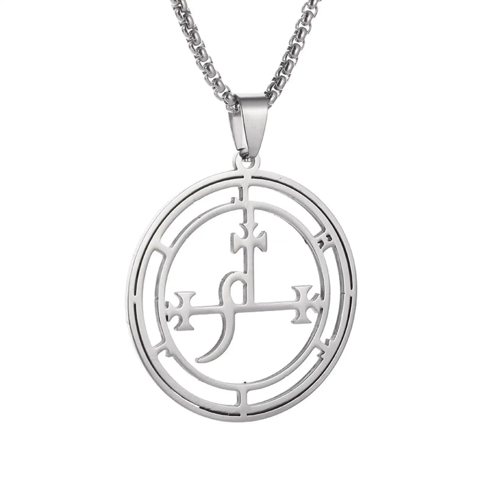 Collier pendentif Sigil of Lilith pour femmes et hommes, amulette de salomon, bijoux en acier inoxyd
