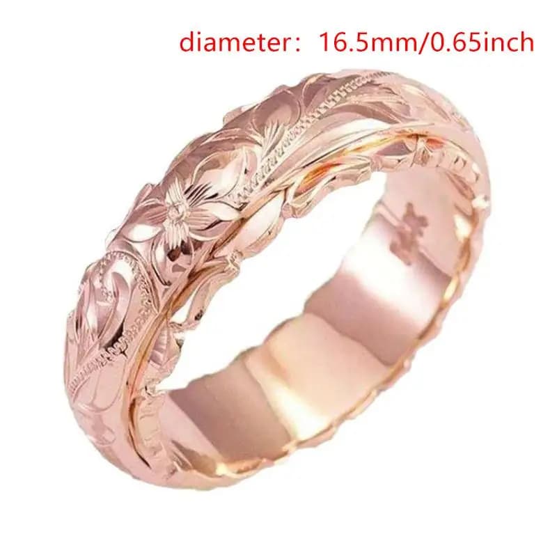 Bague en or rose sculptée en forme de rose suspendue pour femmes, bijoux pour femmes, bagues pour an