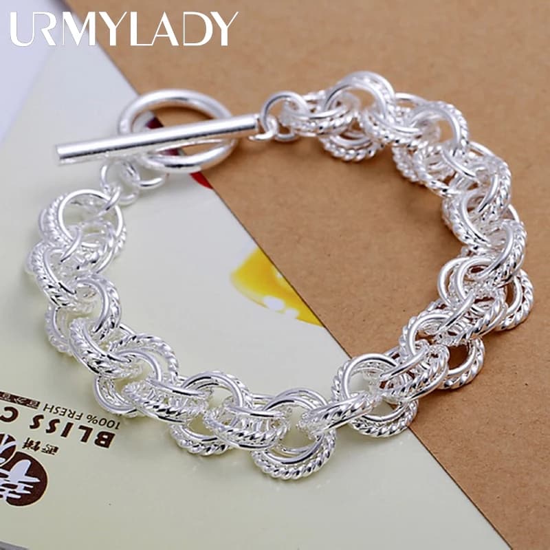 Bijoux en argent Sterling 925 de haute qualité, jolis Bracelets populaires à la mode, cercle de fête