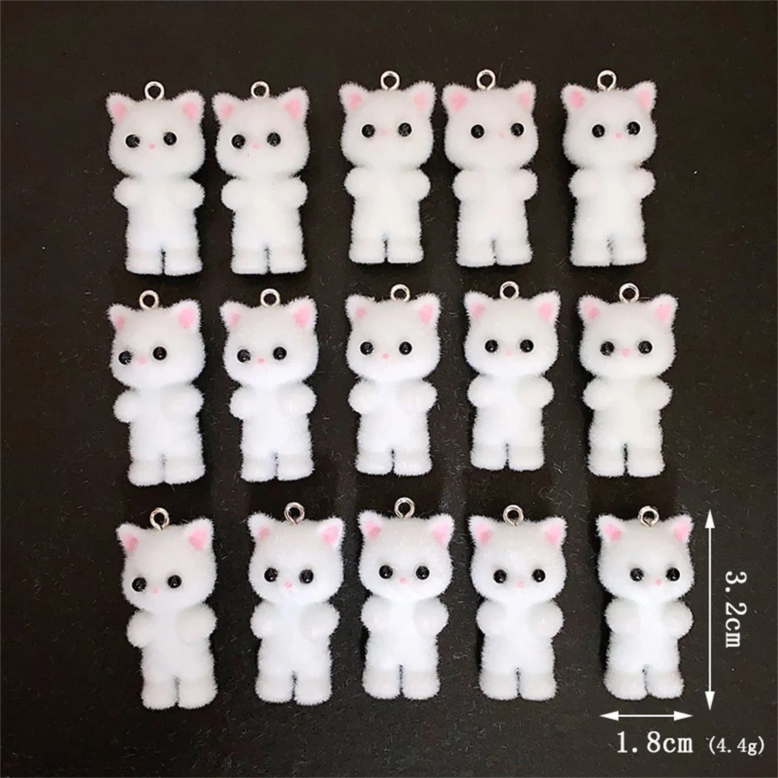 Pendentif animal flocage chat Kawaii, collier porte-clés, bijoux de bricolage, Chamrs, 3,2 x sportcm