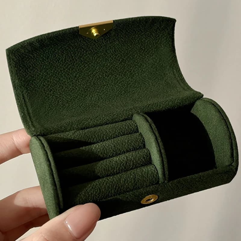 Mini boîte de rangement de bijoux Portable exquise pour les voyages d'affaires des femmes, boîte à b