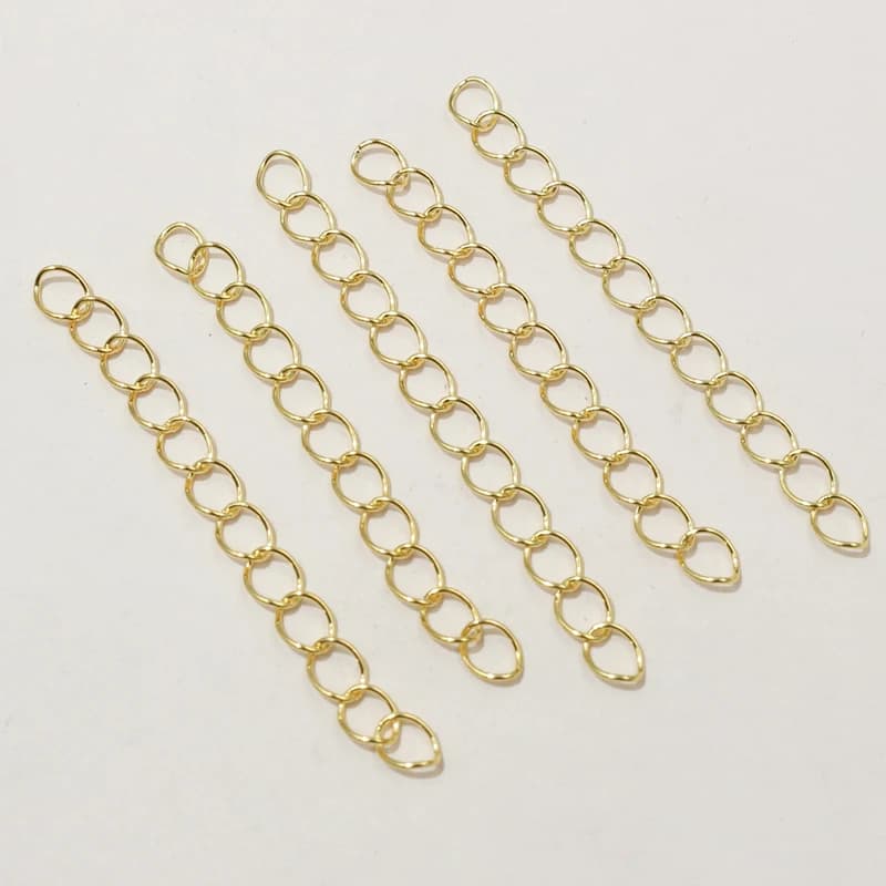 50pcs 50mm Longueur 3x2/4x3mm Collier Extension Chaîne En Vrac Queue Chaînes Extender Pour Bracelet 