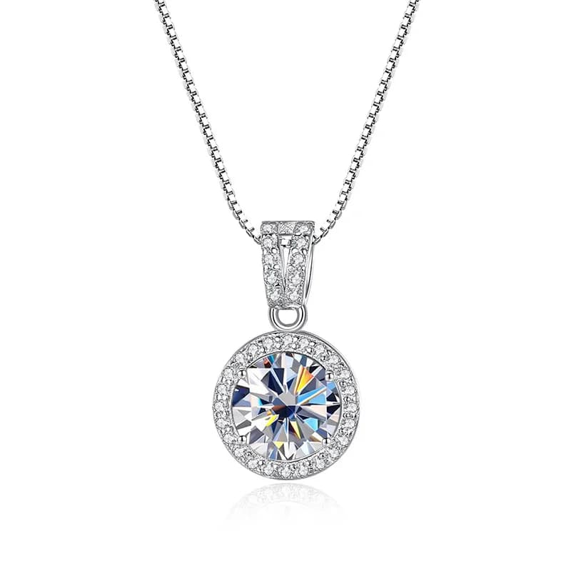 BIChain-Colliers pendentif en diamant Moissanite pour femme, bijoux de mariage Bling glacé, argent r
