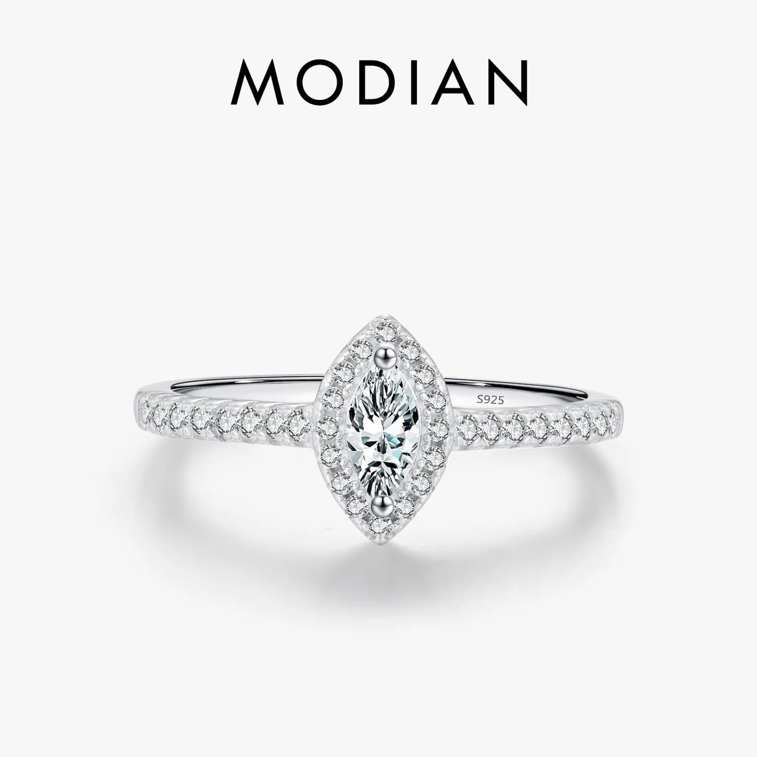 MODIAN – bague en argent Sterling 925 pour femmes, bague de luxe exquise, coupe Marquise, CZ, cadeau