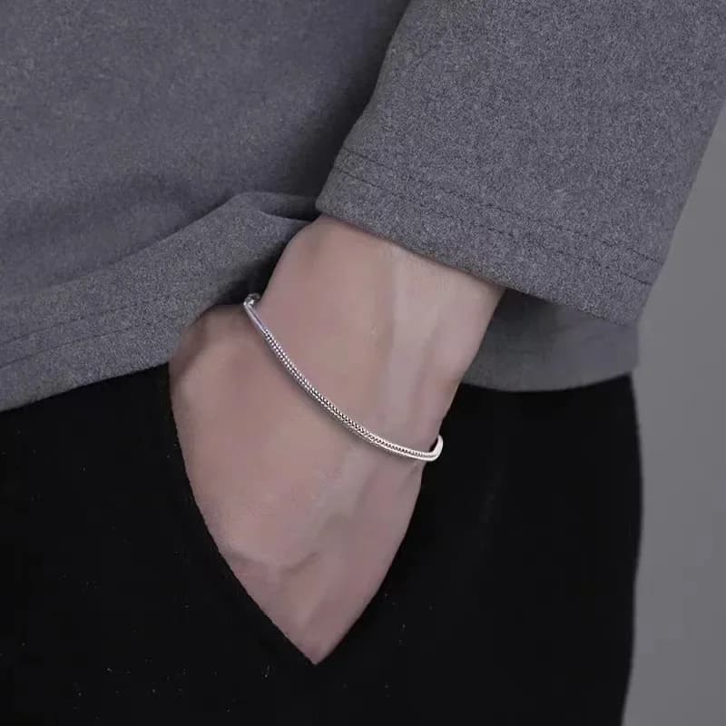 4 pièces/ensemble en acier inoxydable boîte réglable chaîne Bracelets pour hommes Simple Vintage cou