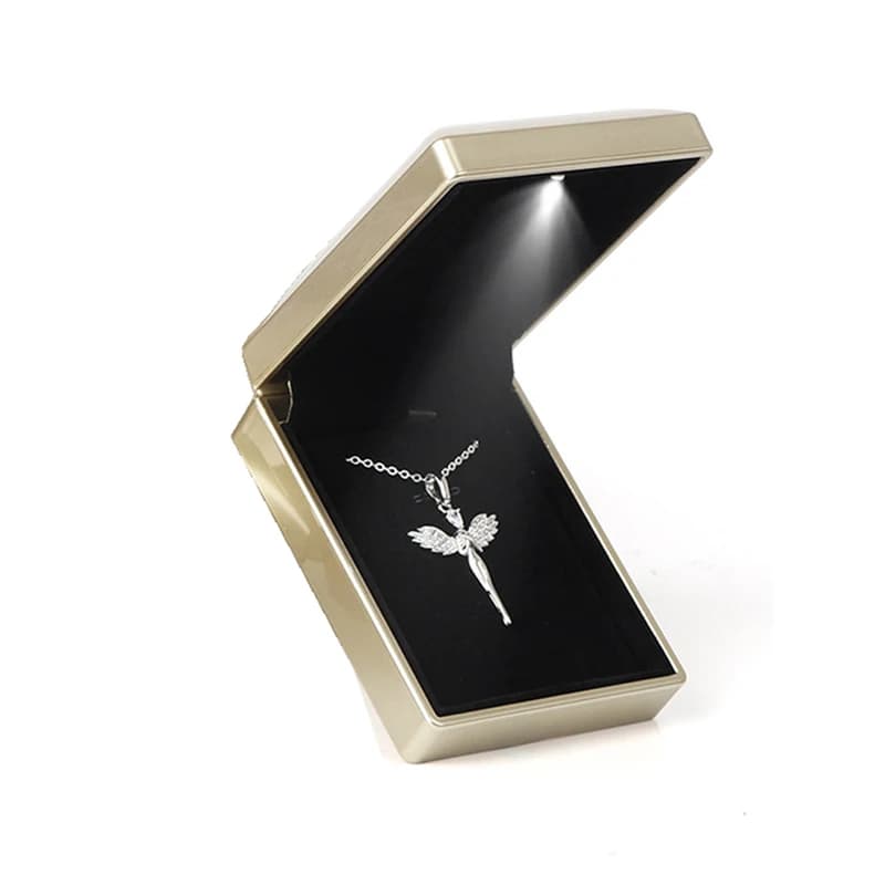 Boîte à bijoux éclairée par LED, boîte de rangement pour bracelet, boîte à matiques, boîte à pendent