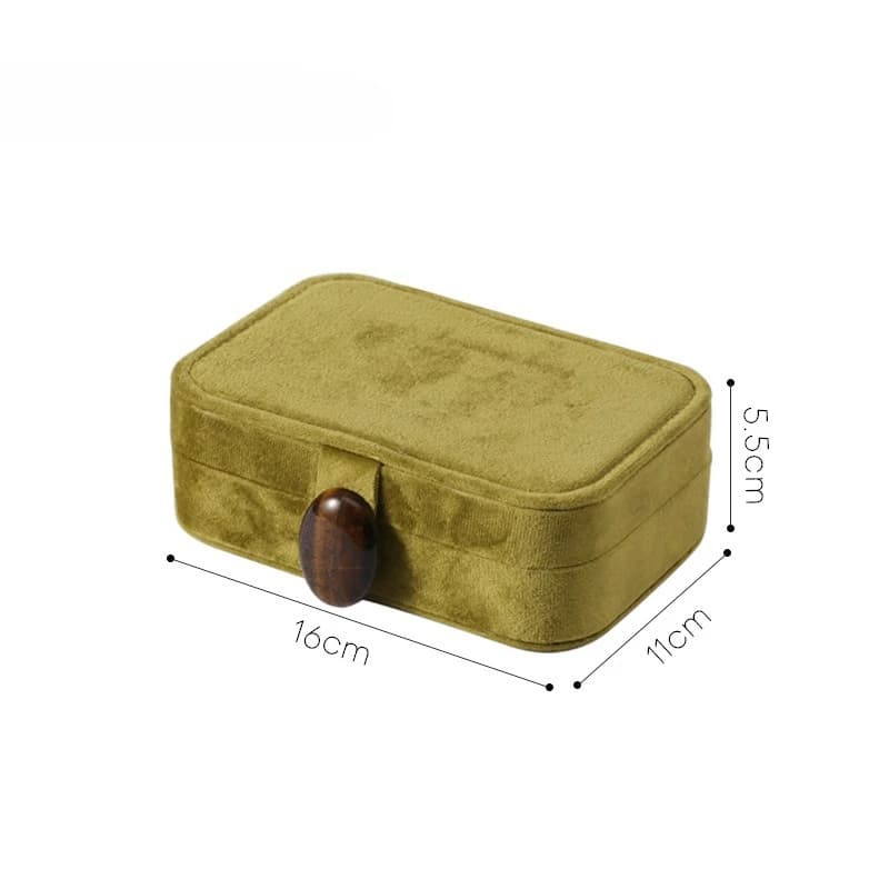 Boîte à bijoux en velours, boîte de rangement portable de luxe, boîte organisatrice pour boucles d'o