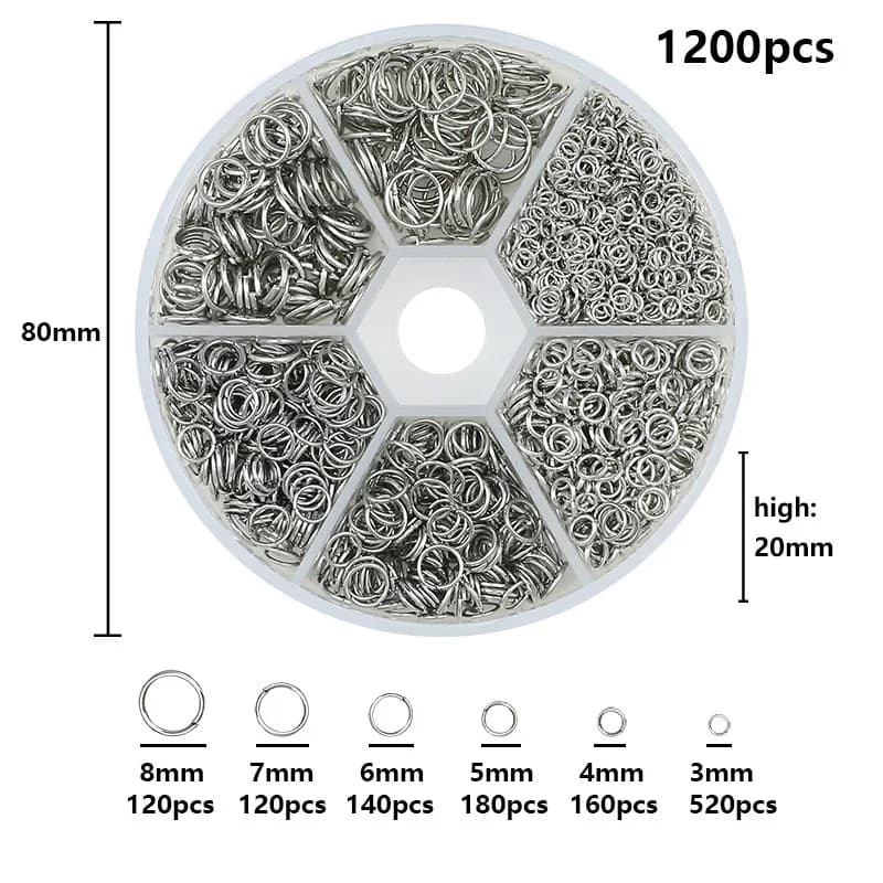 Bijoux en alliage d'or Kc 4 6 8mm, ensemble d'anneaux de saut ouverts, Kit d'accessoires pour bricol