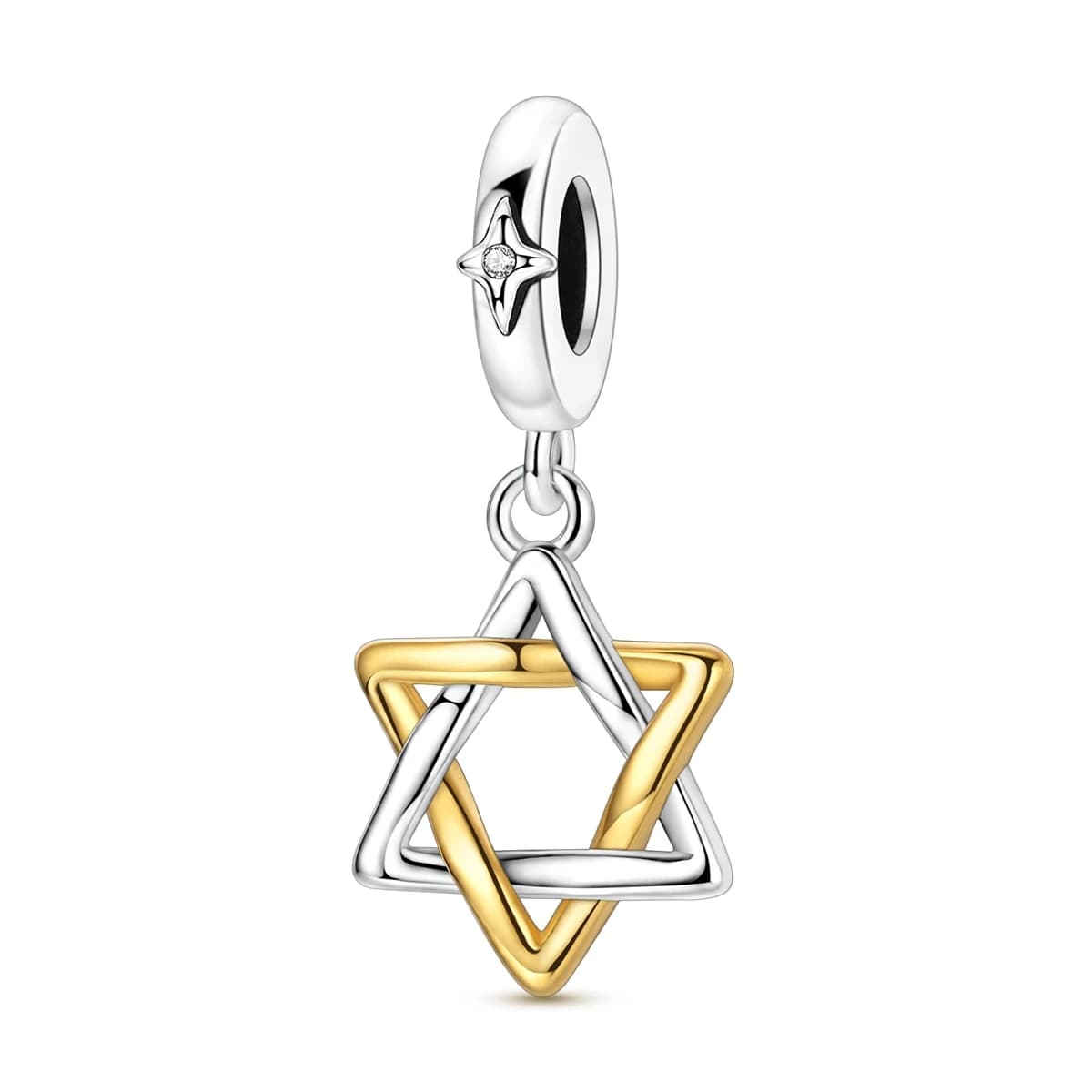 Pendentif Breloque Étoile de David en Argent Sterling 925, Perle Pendentif Étoile de David (Magen Da