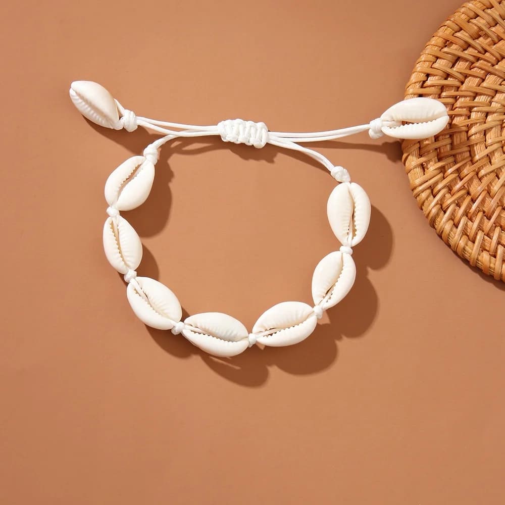 Collier et Bracelet Bohème Hawaïen Coquillage, Chaîne Corde Bohème, Collier Océanique d'Été pour Fem