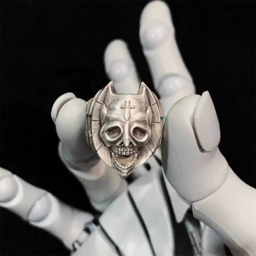 Bague de cosplay Anime JOJO Diamond is Unbreakable Killer Queen, ajustable, motif squelette, bijoux 