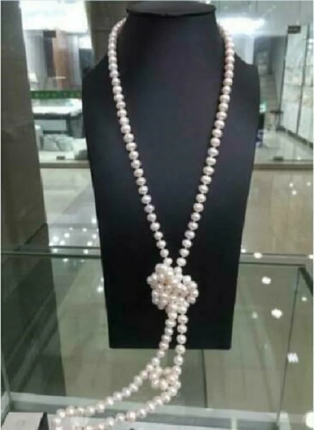 Collier de perles blanches Akoya, or 14 carats, structure 36 po, 50 po, 7-8mm, uto, AA Perfect