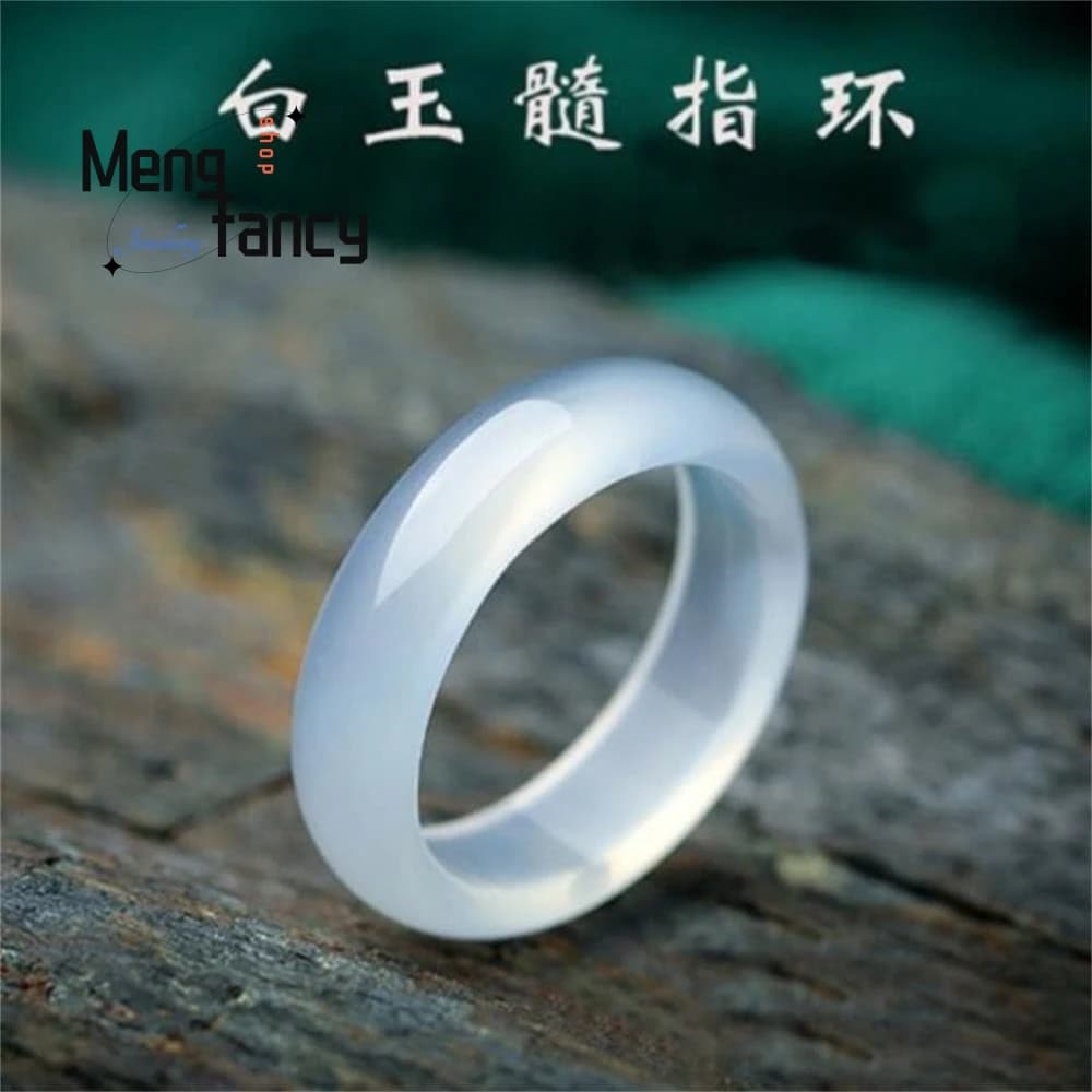 Bague en Agate Chalcédoine Naturelle Brésilienne, Perles de Prière DIY, Bijou Tendance Populaire, Ca