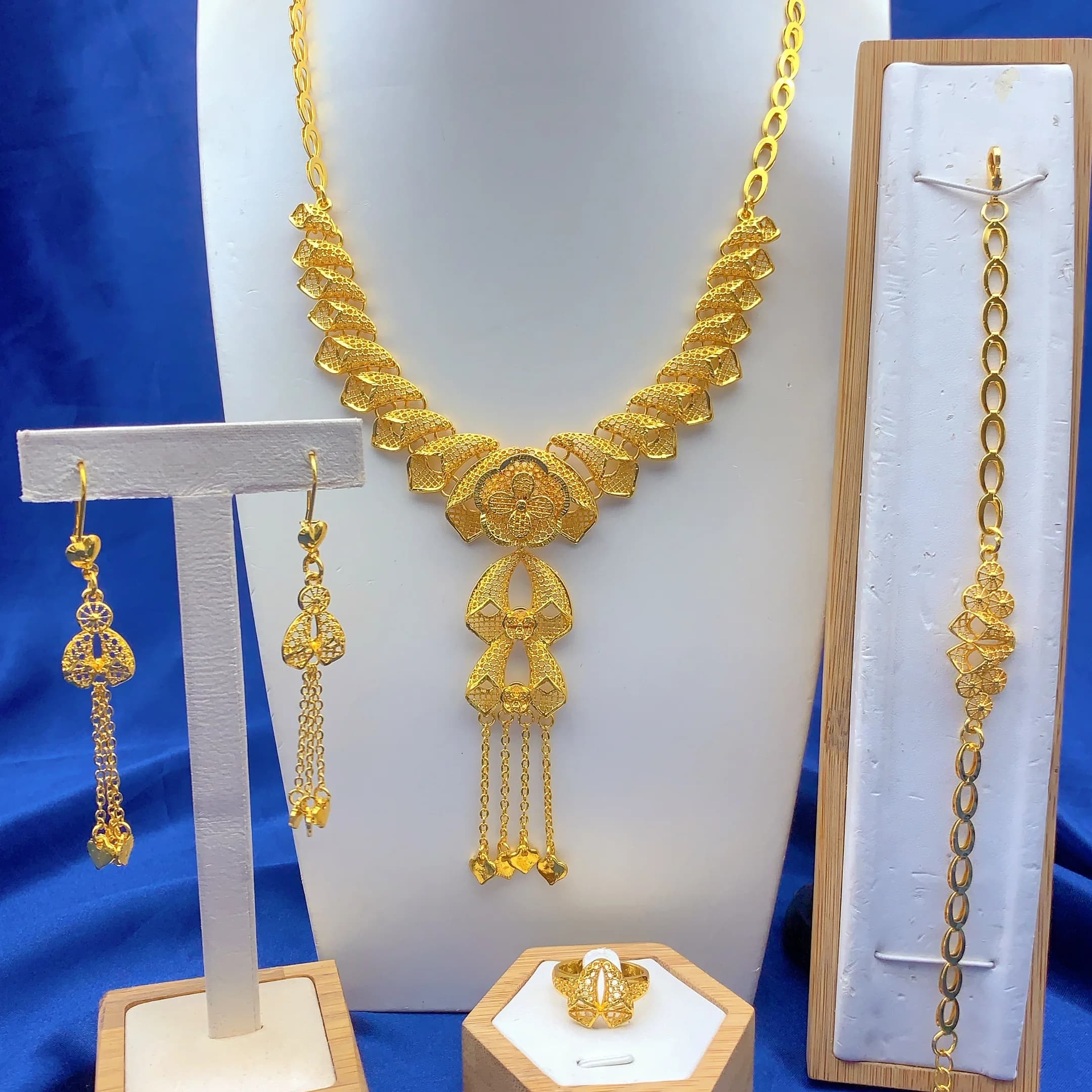 Parure de bijoux de mariée éthiopiens couleur or 24 carats pour femmes, style Dubaï nigérian, avec c