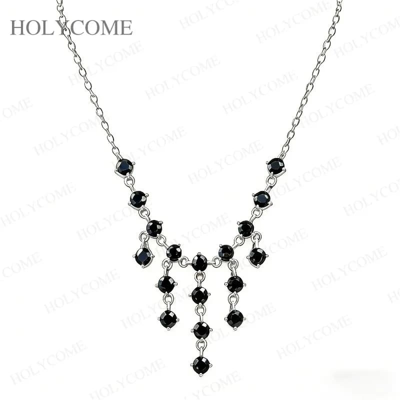 Pendentif Moissanite certifié GRA, en argent Sterling 925, couleur D/Champagne/noir VVS1, bijoux fin