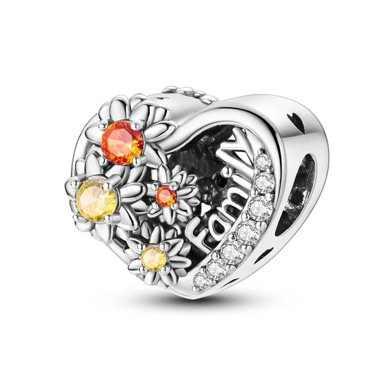 Breloques famille heureuse en argent Sterling 925, perle en Zirconium, amour de la famille, adaptées